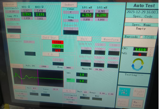 Pnömatik tesisi olan DC Motor Stator Test Makinesi Tedarikçi