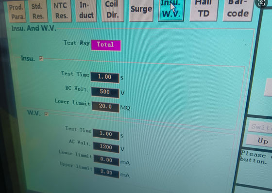 Pnömatik tesisi olan DC Motor Stator Test Makinesi Tedarikçi